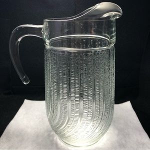 Vintage France Arcoroc Seabreeze Glass Pitcher- Swirl Design